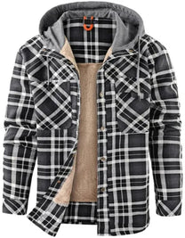 Men&#39;s Checked Outdoor Jacket With Insulation And Water-Repellent Coating