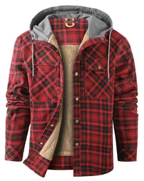Men&#39;s Checked Outdoor Jacket With Insulation And Water-Repellent Coating