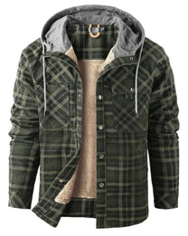 Men&#39;s Checked Outdoor Jacket With Insulation And Water-Repellent Coating