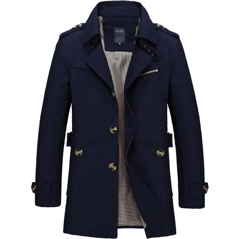 Men&#39;s Classic Business Windbreaker Jacket Cotton Polyester Regular Fit