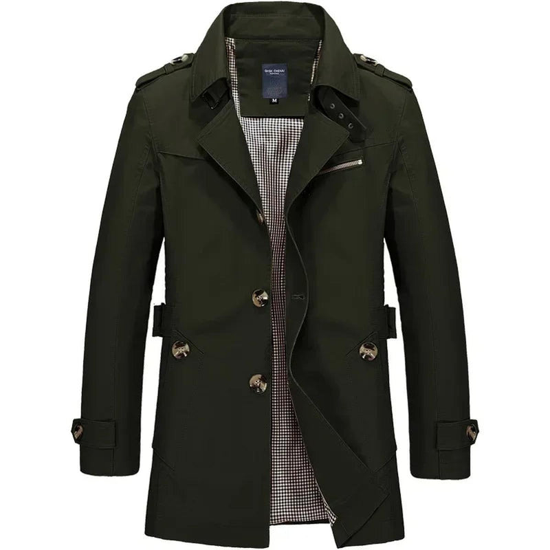 Men&#39;s Classic Business Windbreaker Jacket Cotton Polyester Regular Fit