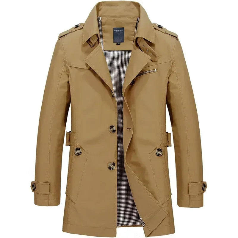 Men&#39;s Classic Business Windbreaker Jacket Cotton Polyester Regular Fit