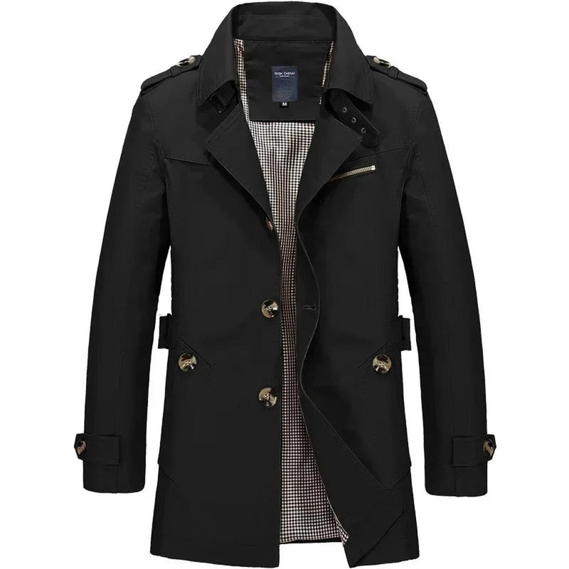 Men&#39;s Classic Business Windbreaker Jacket Cotton Polyester Regular Fit