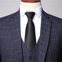 Men&#39;s Classic Check 3-Piece Suit With Trousers Vest Blazer