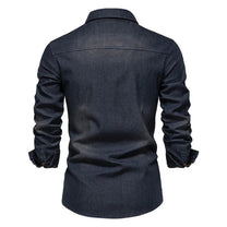 Men&#39;s Classic Denim Shirt Regular Fit Casual Button-Down