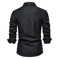 Men&#39;s Classic Denim Shirt Regular Fit Casual Button-Down