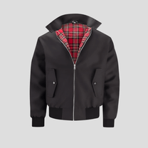 Men&#39;s Classic Harrington Jacket With Ribbed Cuffs And Zipper