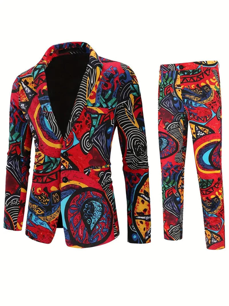 Men&#39;s Classic Lapel Blazer And Trouser Set Regular Fit