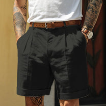 Men&#39;s Classic Linen-Cotton Shorts With Elastic Waistband