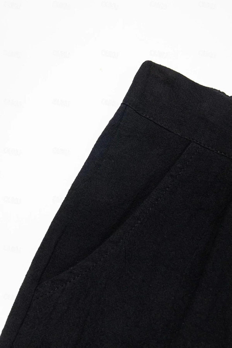 Men&#39;s Classic Linen-Cotton Shorts With Elastic Waistband