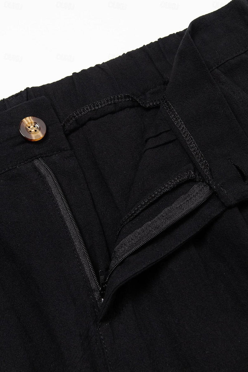 Men&#39;s Classic Linen-Cotton Shorts With Elastic Waistband