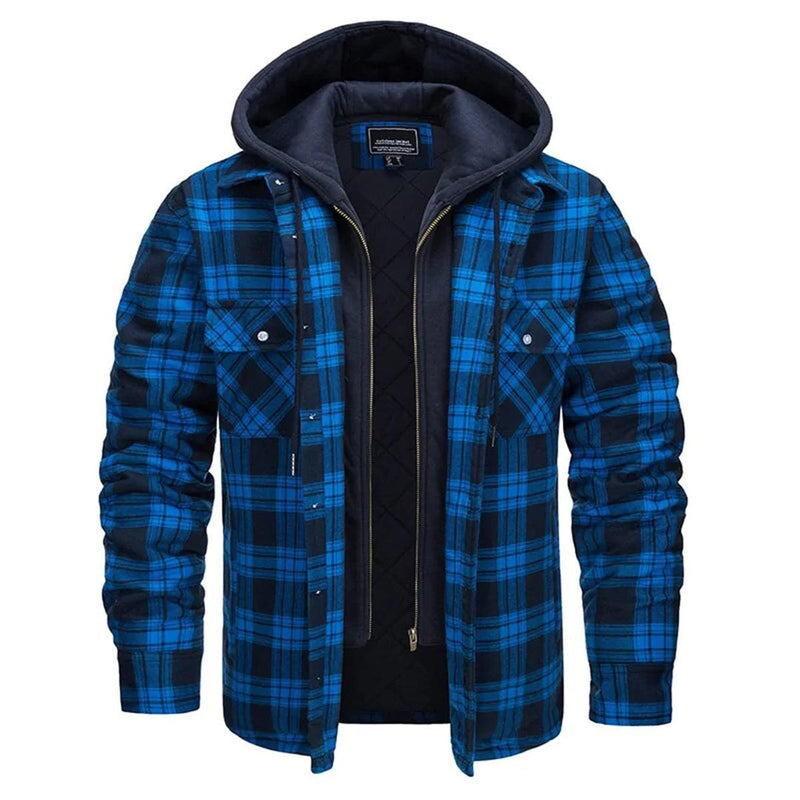 Men&#39;s Classic Plaid Jacket Regular Fit Fall Winter Outerwear