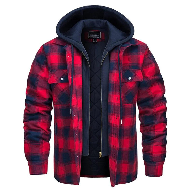 Men&#39;s Classic Plaid Jacket Regular Fit Fall Winter Outerwear