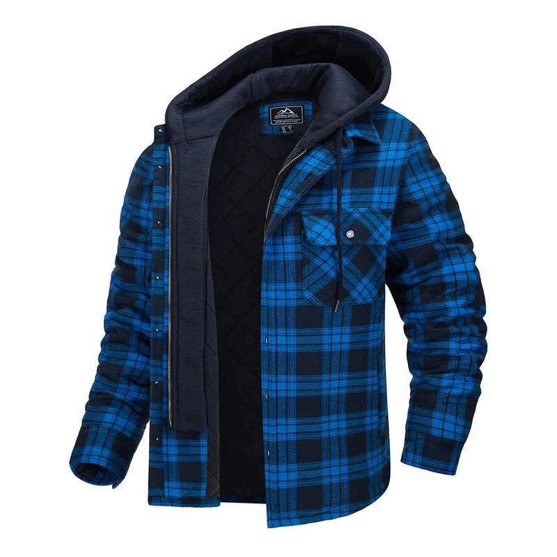Men&#39;s Classic Plaid Jacket Regular Fit Fall Winter Outerwear
