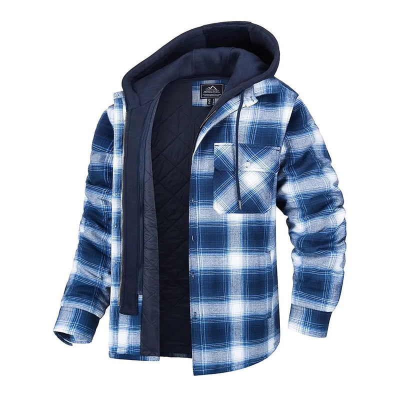 Men&#39;s Classic Plaid Jacket Regular Fit Fall Winter Outerwear