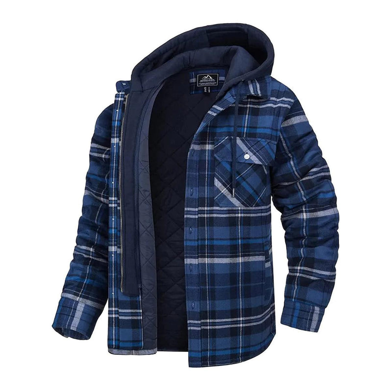 Men&#39;s Classic Plaid Jacket Regular Fit Fall Winter Outerwear