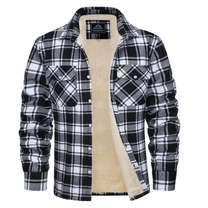 Men&#39;s Classic Plaid Winter Jacket With Plush Lining