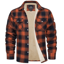 Men&#39;s Classic Plaid Winter Jacket With Plush Lining