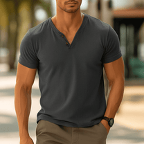 Men&#39;s Classic V-Neck Tailored Shirt Cotton Blend
