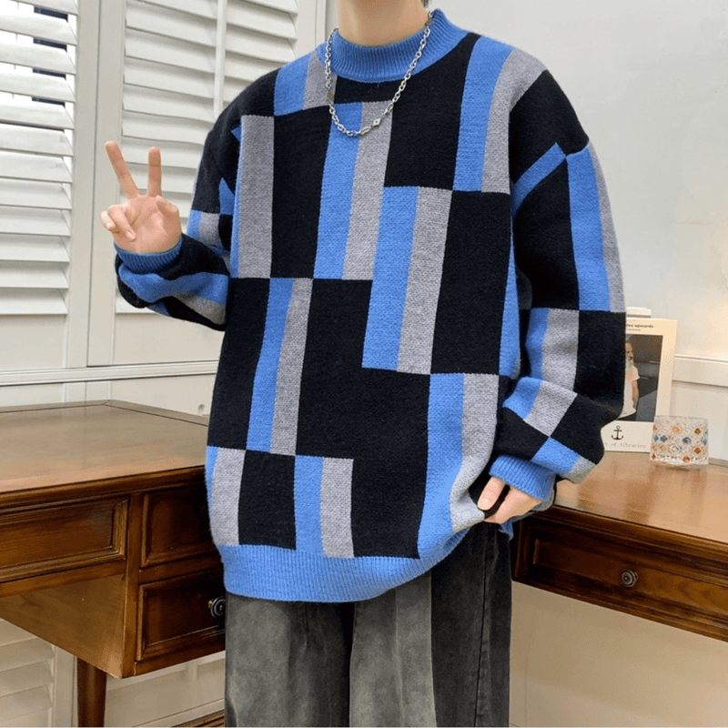 Men&#39;s Colour Block Casual Sweater