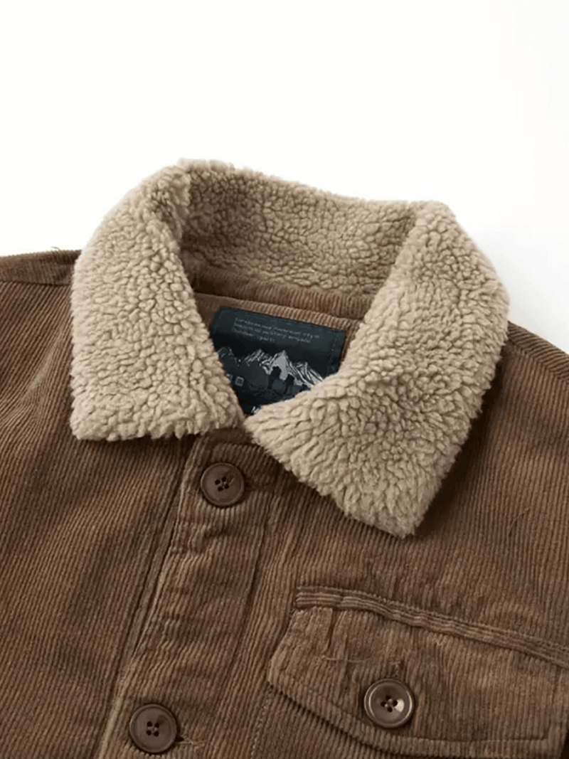 Men&#39;s Corduroy Jacket with Fleece Lining