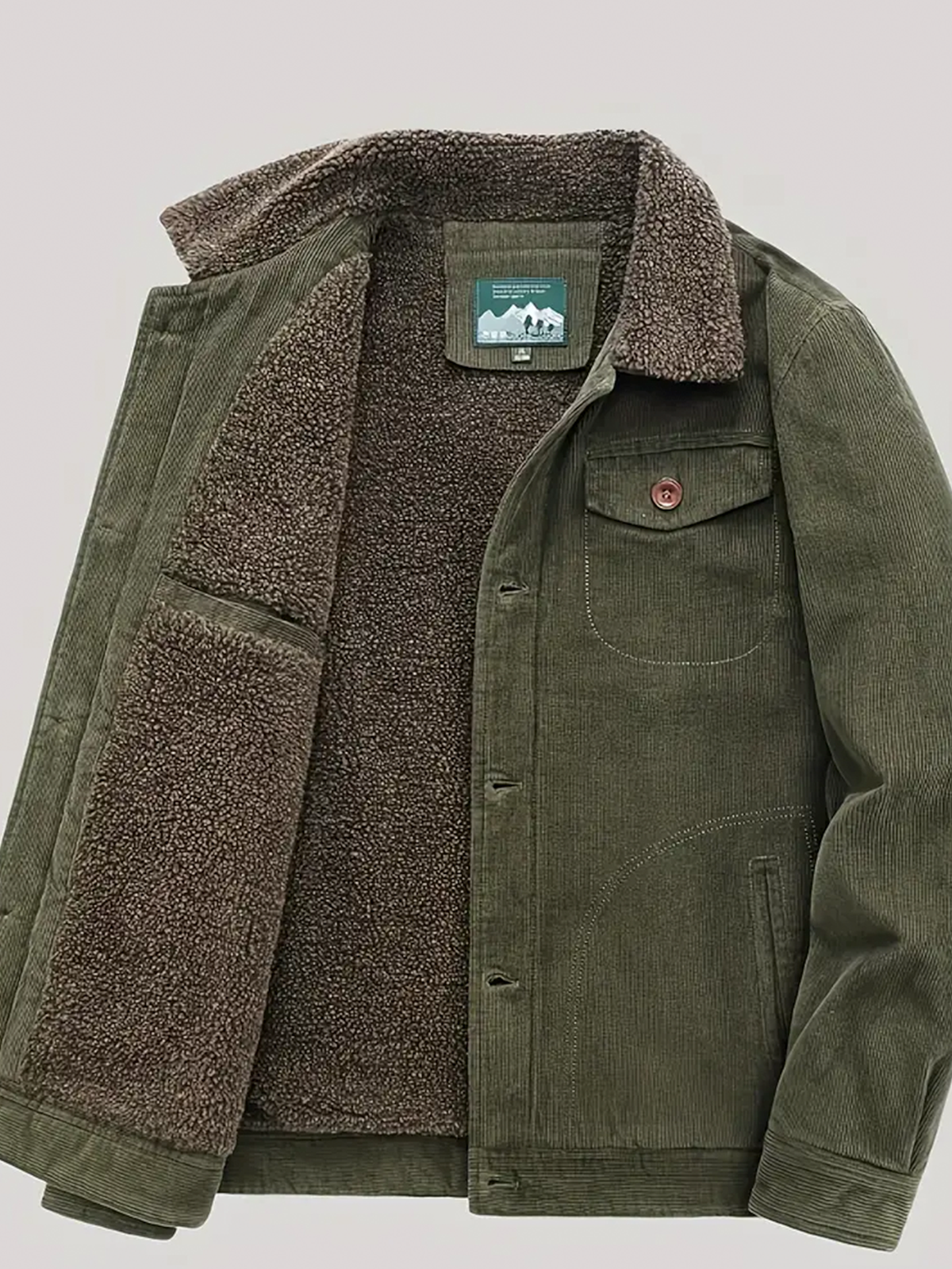 Men&#39;s Corduroy Jacket with Fleece Lining