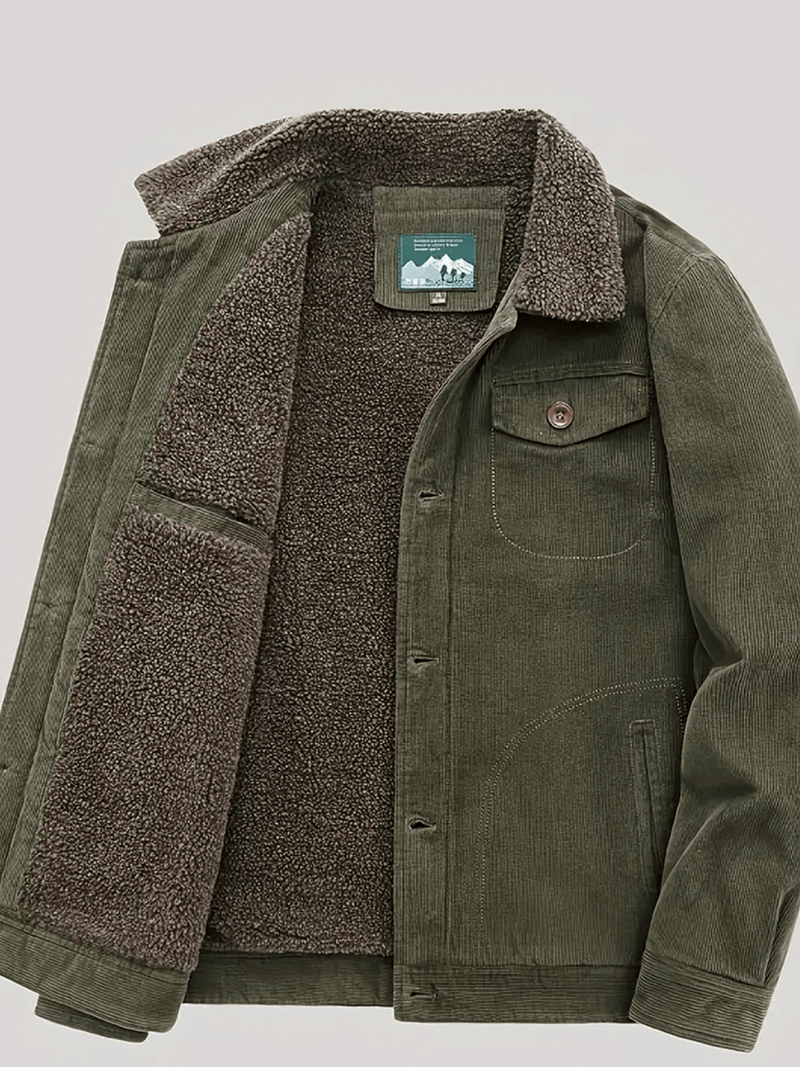 Men&#39;s Corduroy Jacket with Fleece Lining