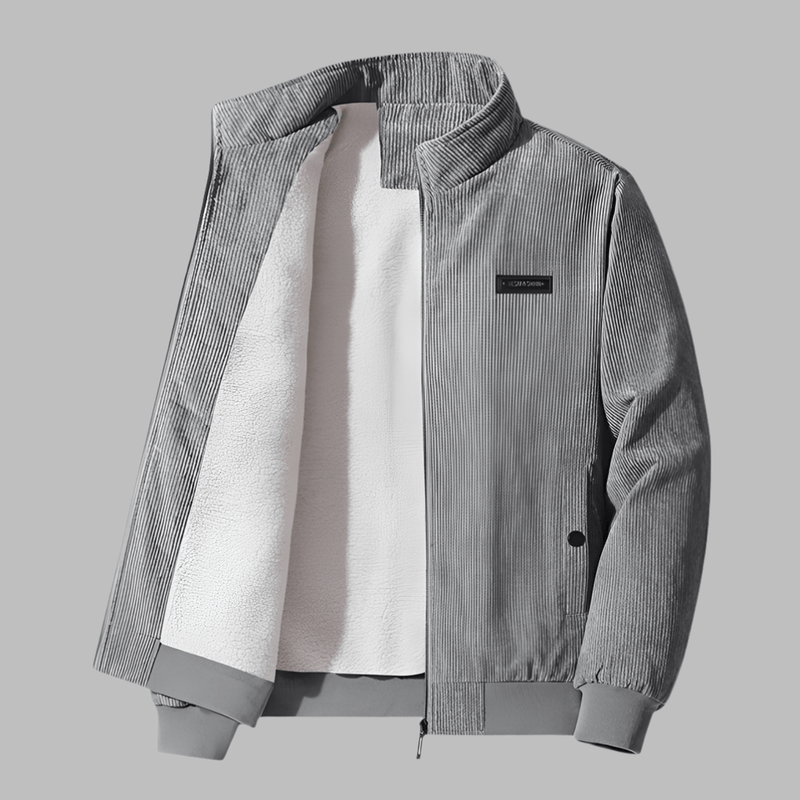 Men&#39;s Corduroy Winter Jacket With Lamb-Like Lining