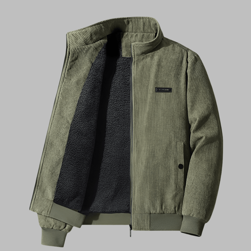 Men&#39;s Corduroy Winter Jacket With Lamb-Like Lining
