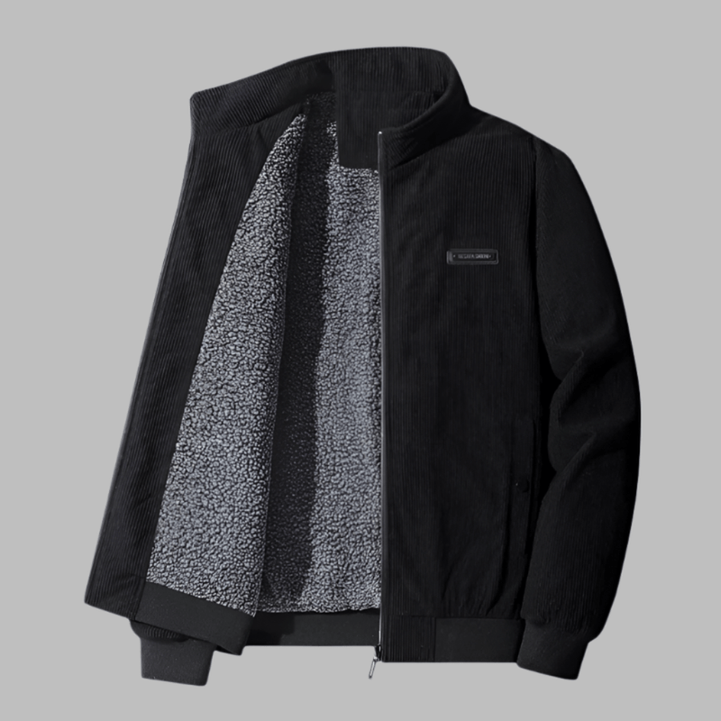 Men&#39;s Corduroy Winter Jacket With Lamb-Like Lining