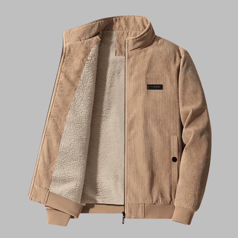 Men&#39;s Corduroy Winter Jacket With Lamb-Like Lining