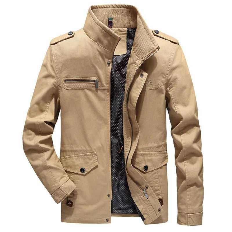 Men&#39;s Cotton Cargo Jacket for Spring and Autumn