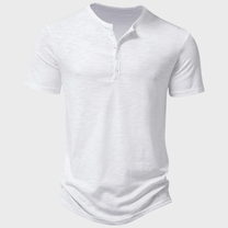 Men&#39;s Cotton Henley Collar T-Shirt