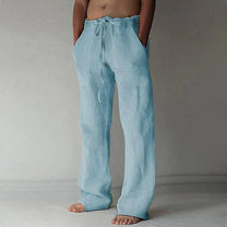 Men&#39;s Cotton Linen Straight Fit Pants For Spring And Fall