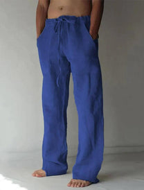 Men&#39;s Cotton Linen Straight Fit Pants For Spring And Fall