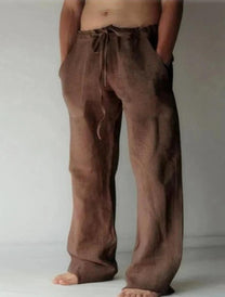 Men&#39;s Cotton Linen Straight Fit Pants For Spring And Fall