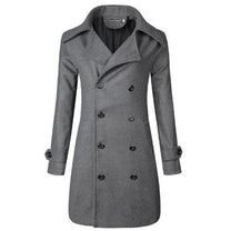 Men&#39;s Double-Breasted Wool Blend Jacket