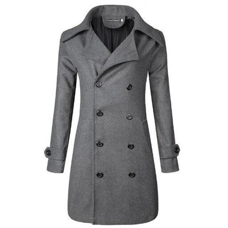 Men&#39;s Double-Breasted Wool Blend Jacket