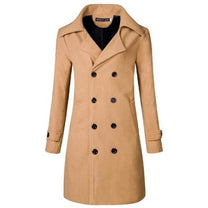 Men&#39;s Double-Breasted Wool Blend Jacket