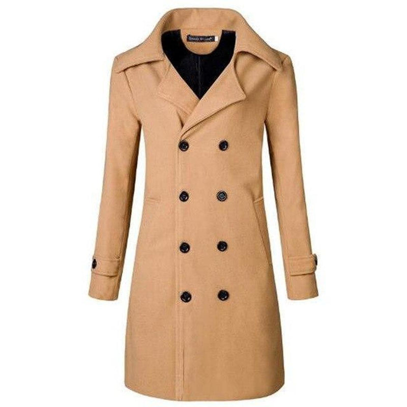 Men&#39;s Double-Breasted Wool Blend Jacket
