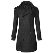Men&#39;s Double-Breasted Wool Blend Jacket