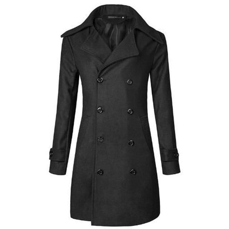 Men&#39;s Double-Breasted Wool Blend Jacket