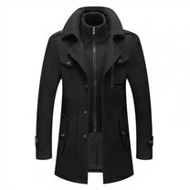Men&#39;s Double-Collar Jacket With Zipper And Pockets
