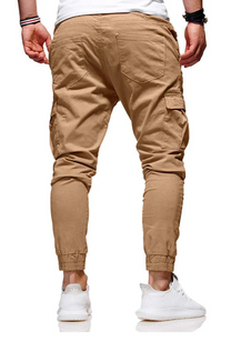 Men&#39;s Elastic Waist Cargo Pants With Multiple Pockets