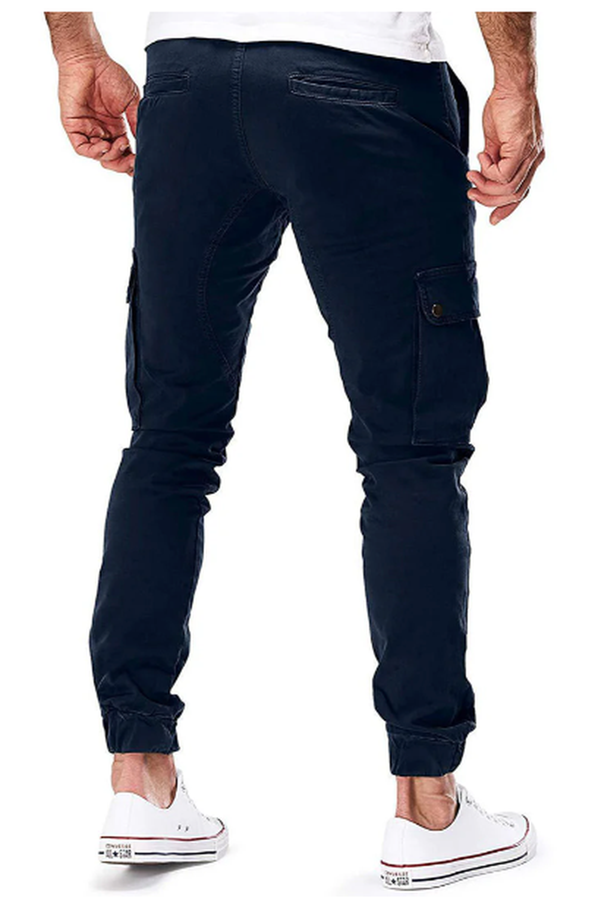 Men&#39;s Elastic Waist Cargo Pants With Multiple Pockets