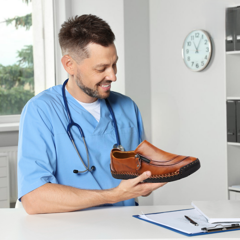 Men&#39;s Ergonomic Shoes With Side Zip And Orthopaedic Support