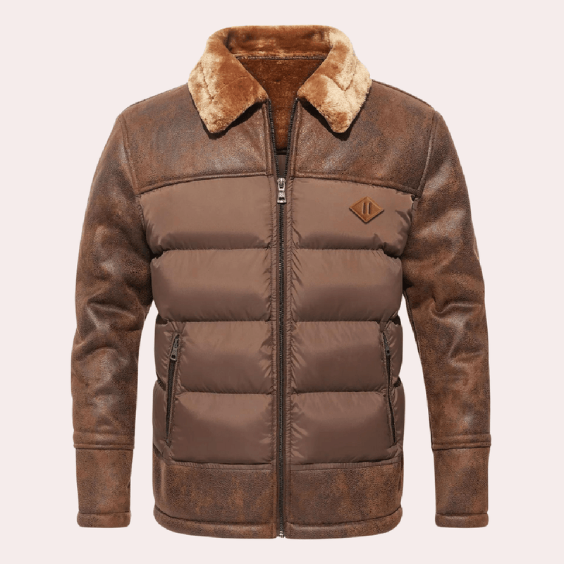 Men&#39;s Faux Fur Insulated Winter Jacket