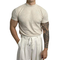 Men&#39;s Fitted Ribbed Knit Mock Neck Top