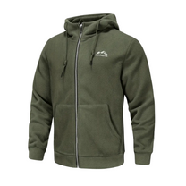 Men&#39;s Fleece Jacket With Hood And Full-Length Zip