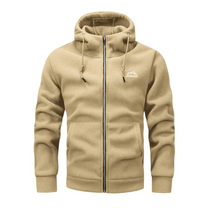 Men&#39;s Fleece Jacket With Hood And Full-Length Zip